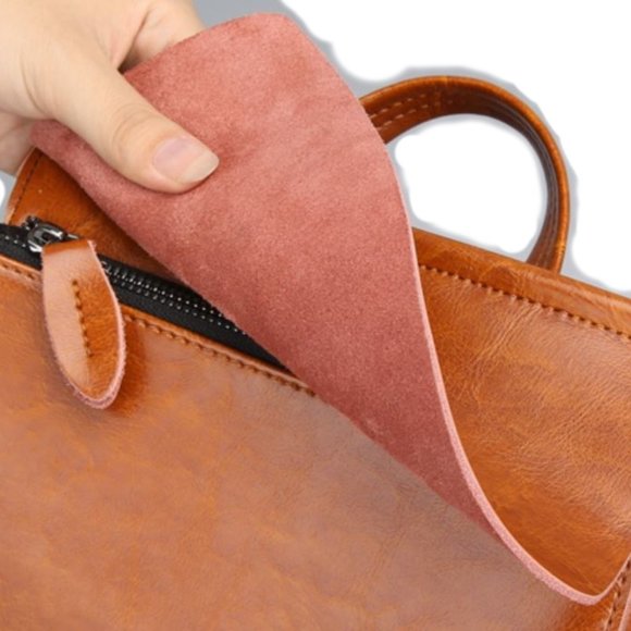 JeHouze Fashion Women Anti-Theft Shoulder Handbag Genuine Leather Backpack, Blue - Picture 7 of 12